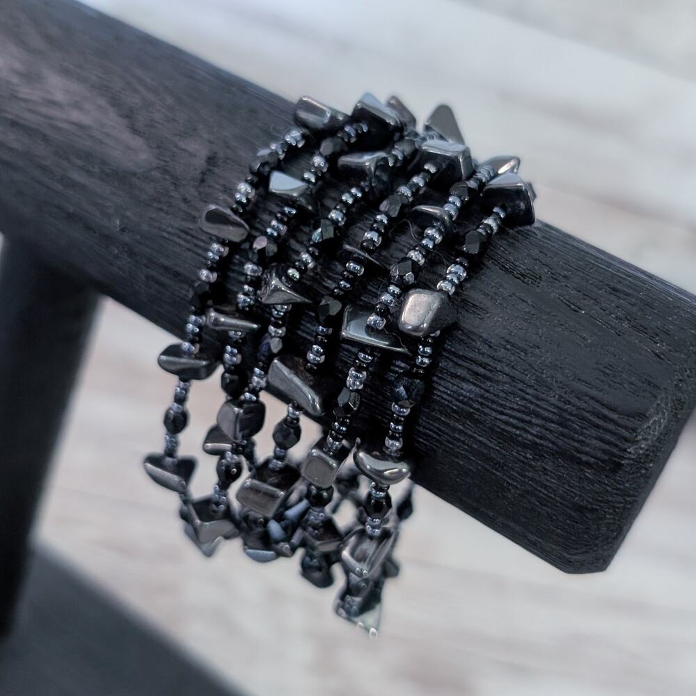 Vintage Bracelet - Multi Strand - Dark Tones/Blue - Statement